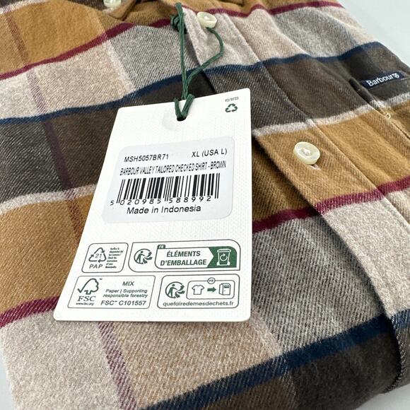 Barbour Men's Valley Tailored Checked Shirt Size L - Picture 9 of 11